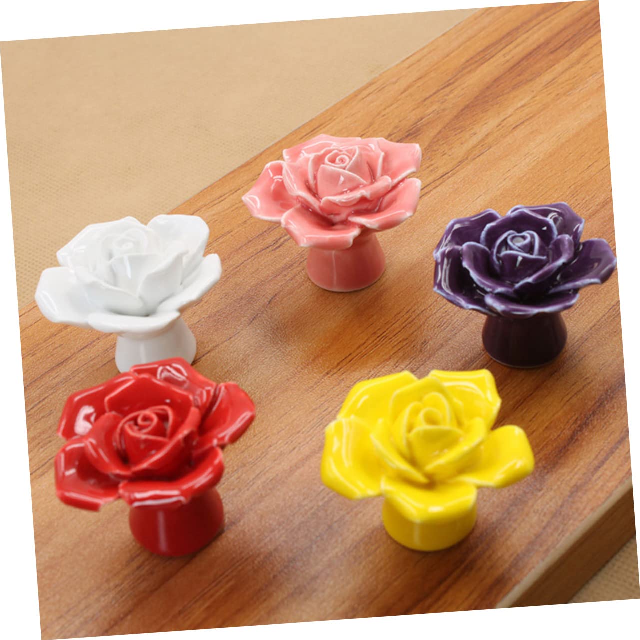 6 Pezzi Manico in ceramica rosa maniglia per tirare la porta pomelli per porte per armadi decorativo antico toeletta maniglia porta maniglie pomelli per cassetti