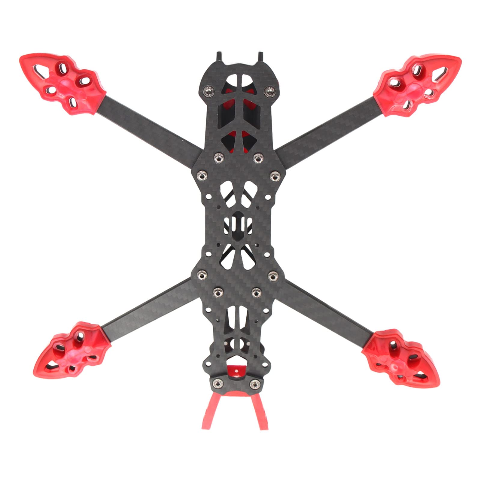 para el marco de drones de carreras FPV, distancia entre ejes de 225 mm, marco de quadcopter de fibra de carbono para accesorios de drones RC, liviano y duradero, fácil (Rojo)