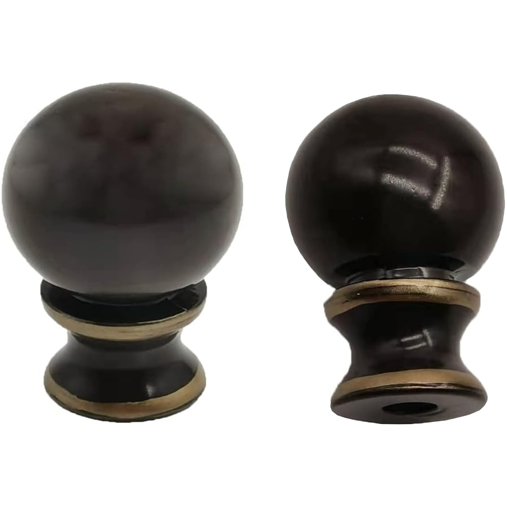 2 piezas de perilla de tapa de lámpara para pantalla de remates de lámpara para soporte de arpa de lámpara (marrón, 1-1/2 pulgadas)