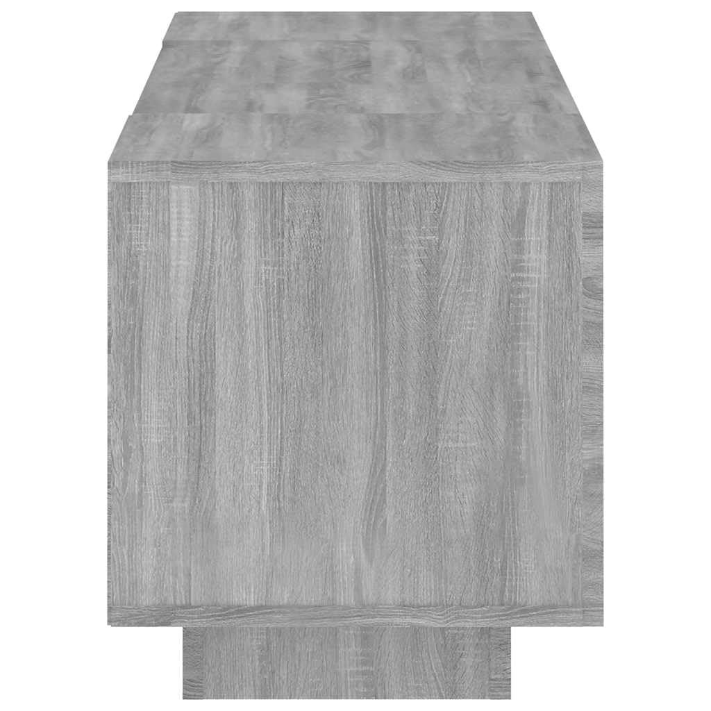 Szafka Pod Telewizor z Oświetleniem LED, Drewno Konstrukcyjne, Nowoczesna Szafka Pod Telewizor z 3 Drzwiami do Odtwarzaczy DVD i Konsoli do Gier itp, 160 X 35 X 40 cm (Szara sonoma)