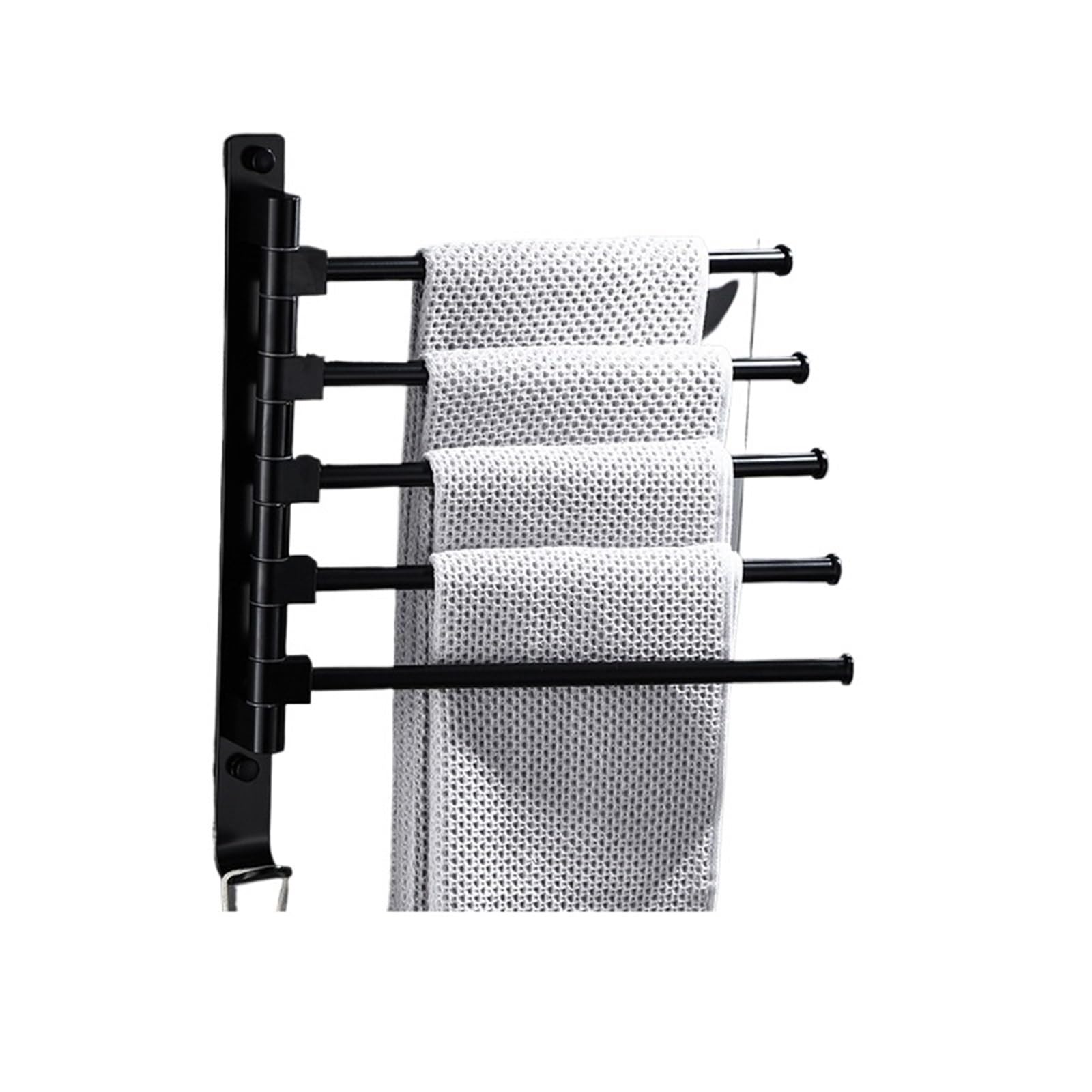 No Punching Bathroom Movable Towel Bar Hair Rotating Rack Toilet Wall Hanging Storage for Bathroom(H)