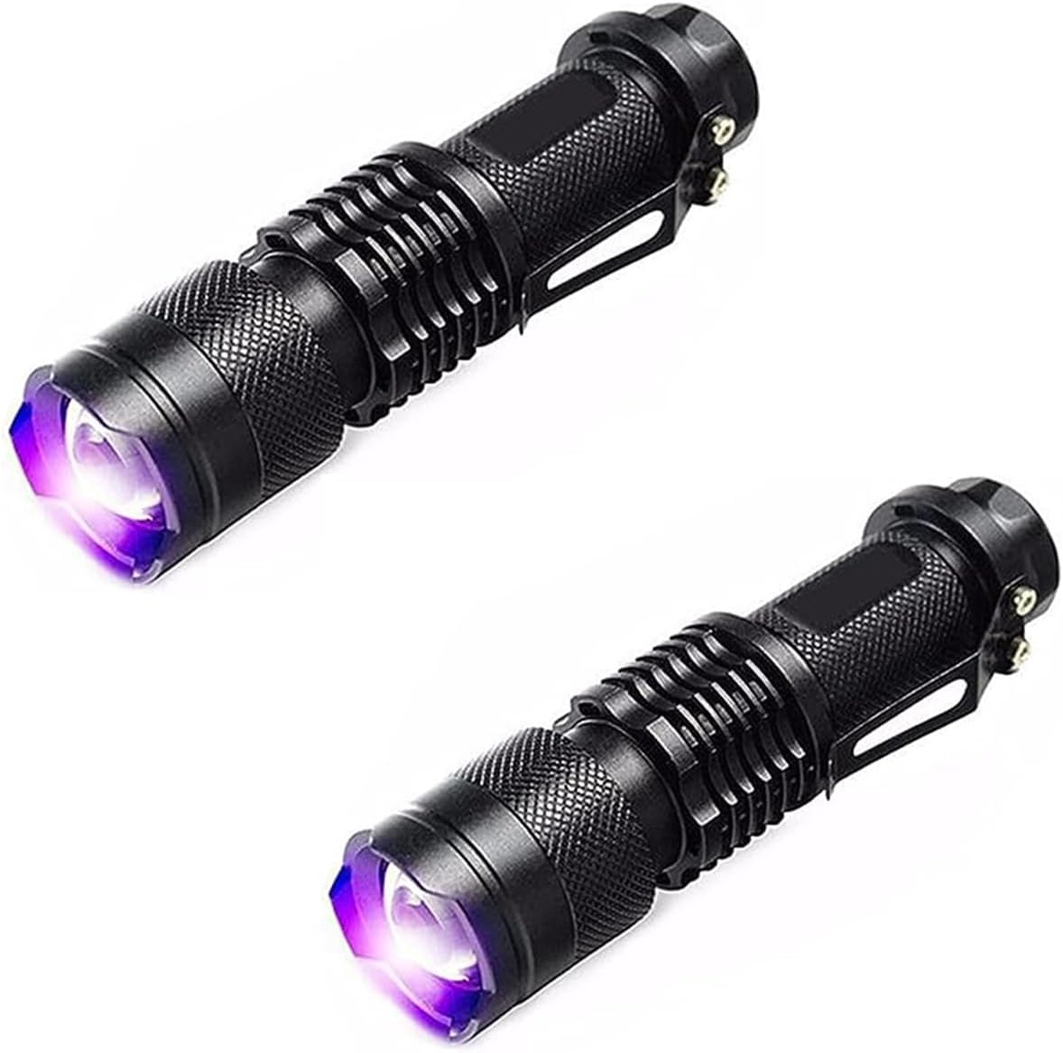 2 Packs UV LED Zoomable Flashlight Torch Light uv Light