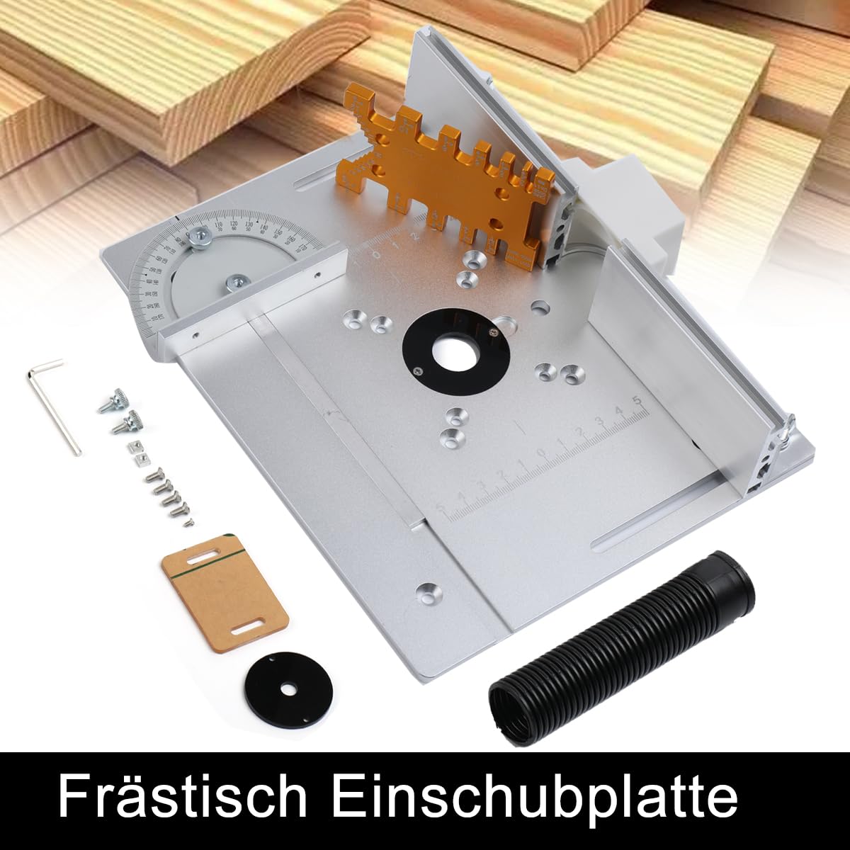 Set mit 4 Frästisch Einlegeplatte Oberfräse, Aluminium Oberfräsentisch,Frästisch Einlegeplatte HolzfräSer Einlegeplatte Werkzeug,Aluminiumlegierung für Oberfräse Tischfräse