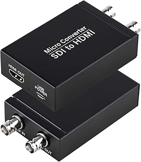 SDI to HDMI Converter, 3G-SDI/HD-SDI/SD-SDI to HDMI Adapter, Auto Format Detection SDI to HDMI Video Converter Stereo Audio De-embedder