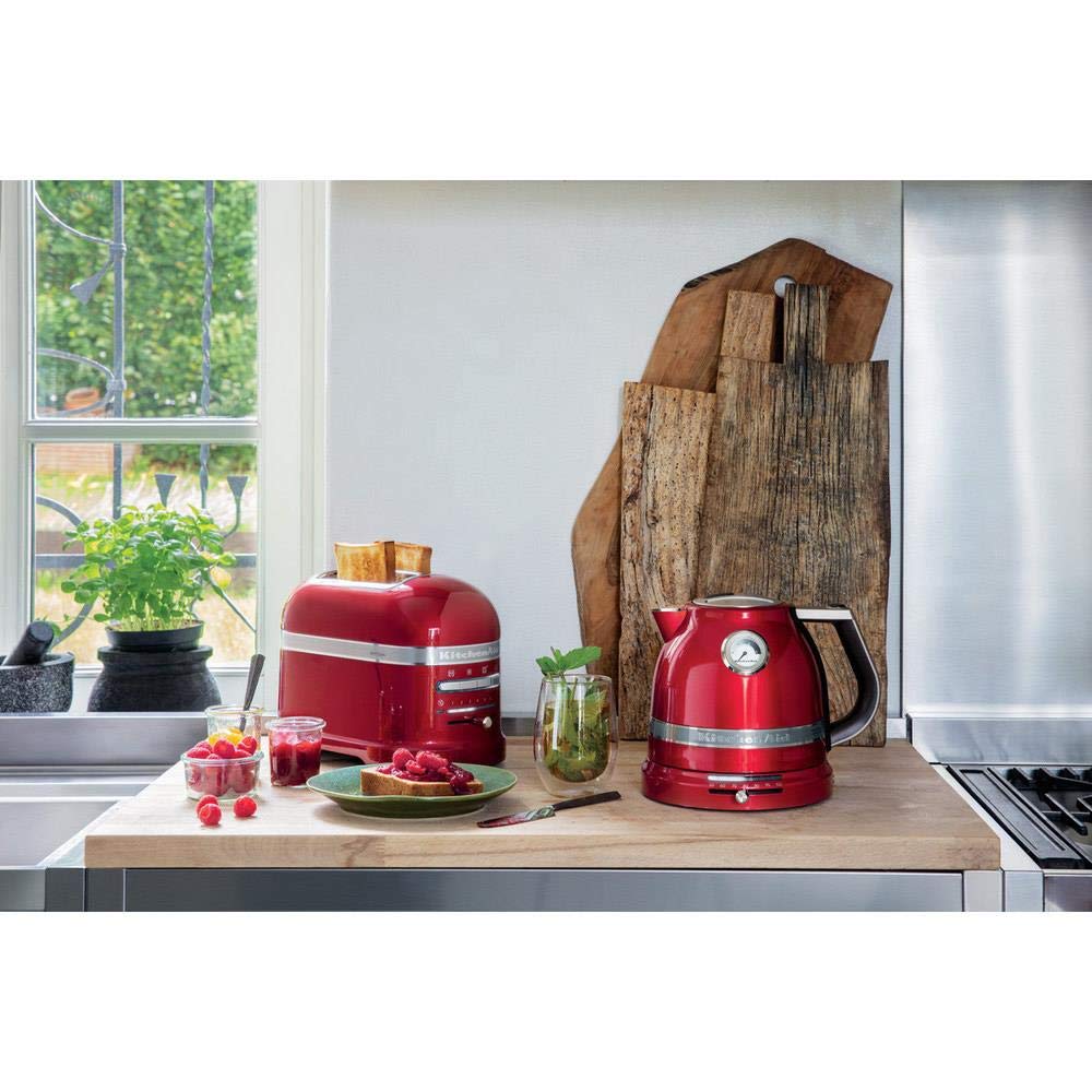 KitchenAid Grille pain pour 2 tranches - Artisan - 7 niveaus de brunnage et fonction décongélation - Vintage design - 2 Large fentes - Toaster avec porte-sandwich - Pomme d'amour