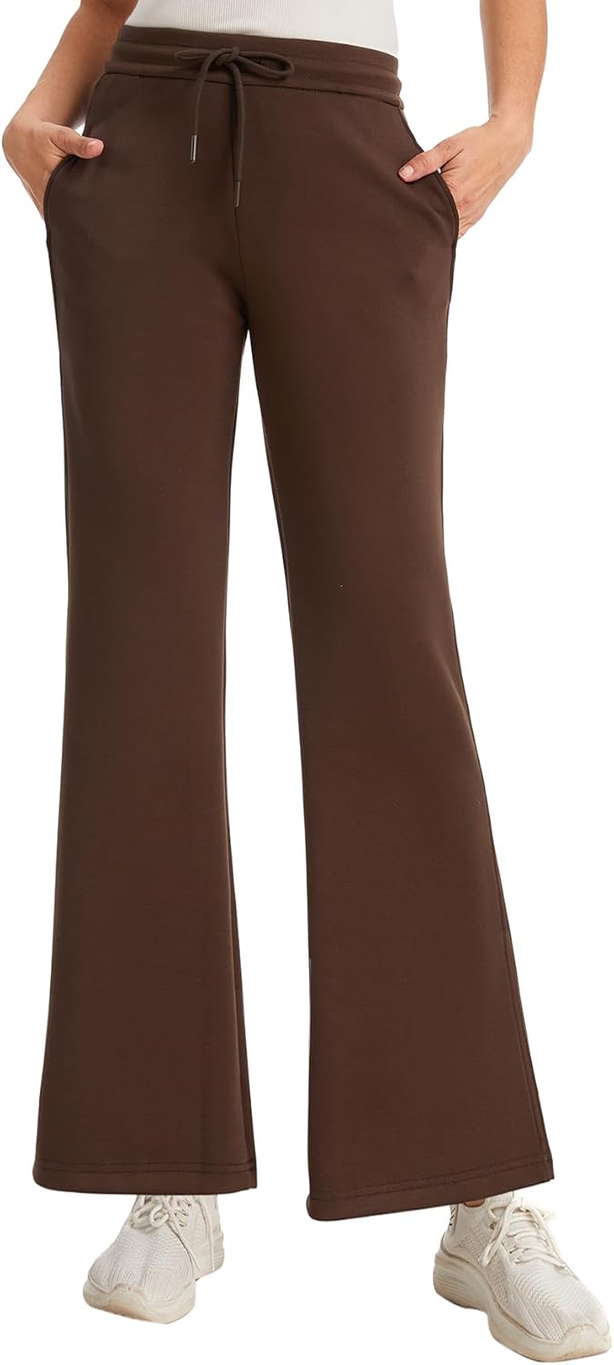 Women's Casual Drawstring Air-Layer Sweatpants Bootcut Trousers