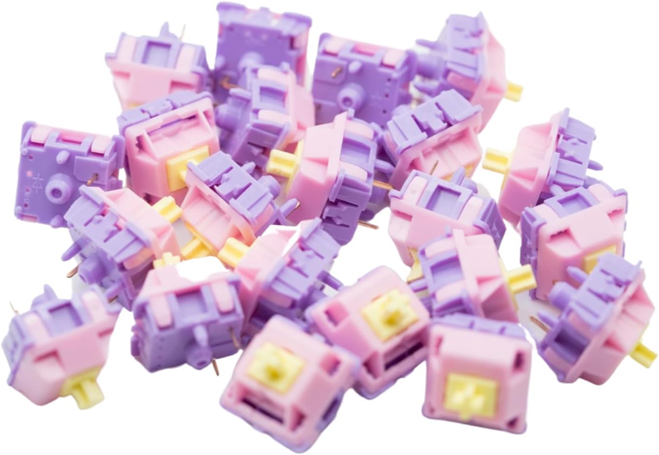 Zkeebs C³ Equalz x TKC Banana Split 62g / Tangerine 5-Pin Linear Switches for Custom Gaming Mechanical Keyboards (Banana Split, 90 switches)