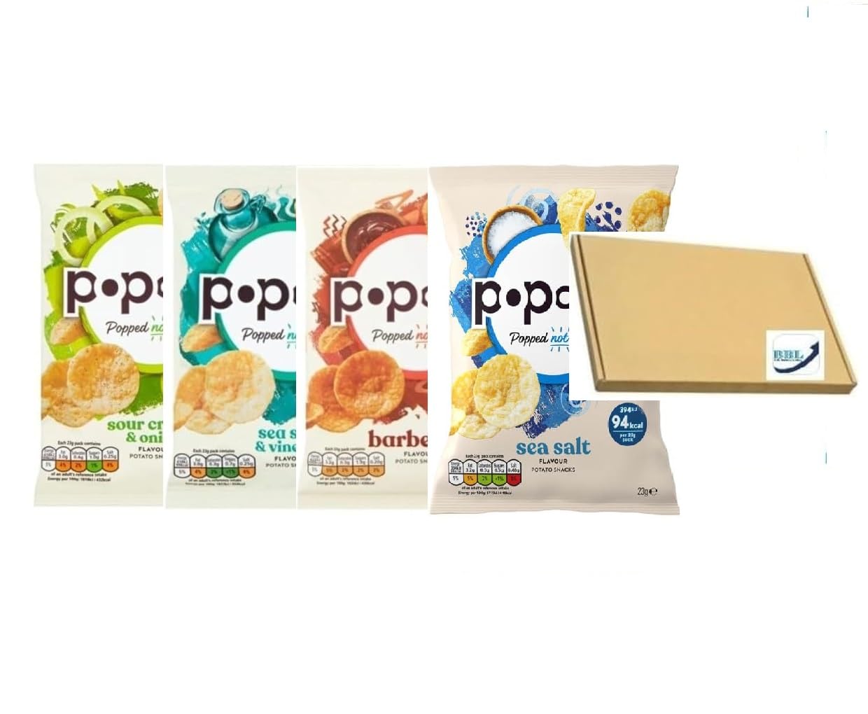 Pop Chip Mixed Case 23G (Pack Of 24) | 4 Flavours | 6 Of Each Flavour