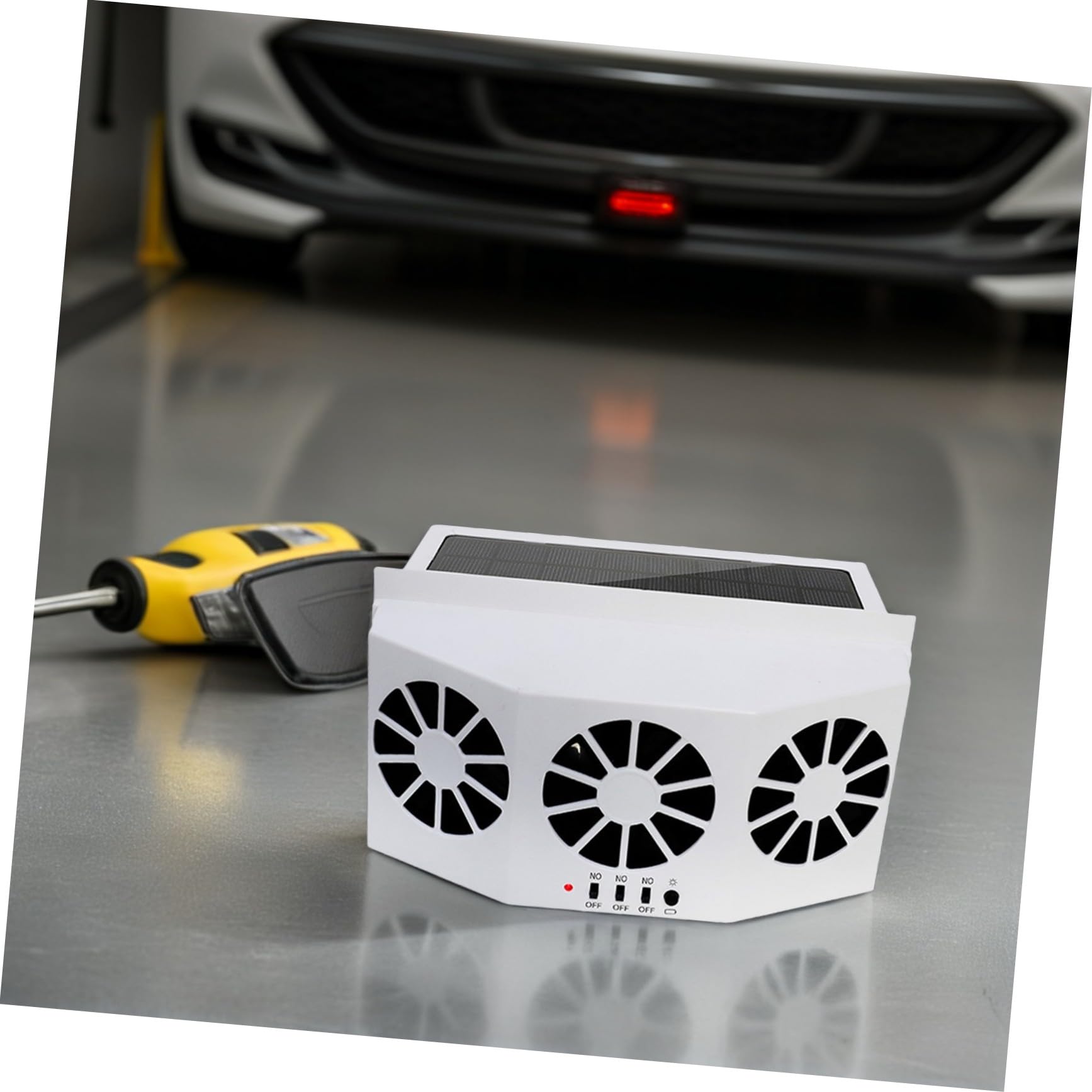 CLISPEED Ventilador de Ventilación Solar para Coche Alimentación Solar y Función de Enfriamiento Automático, Fabricado en Abs Batería Incluida para Control de Temperatura