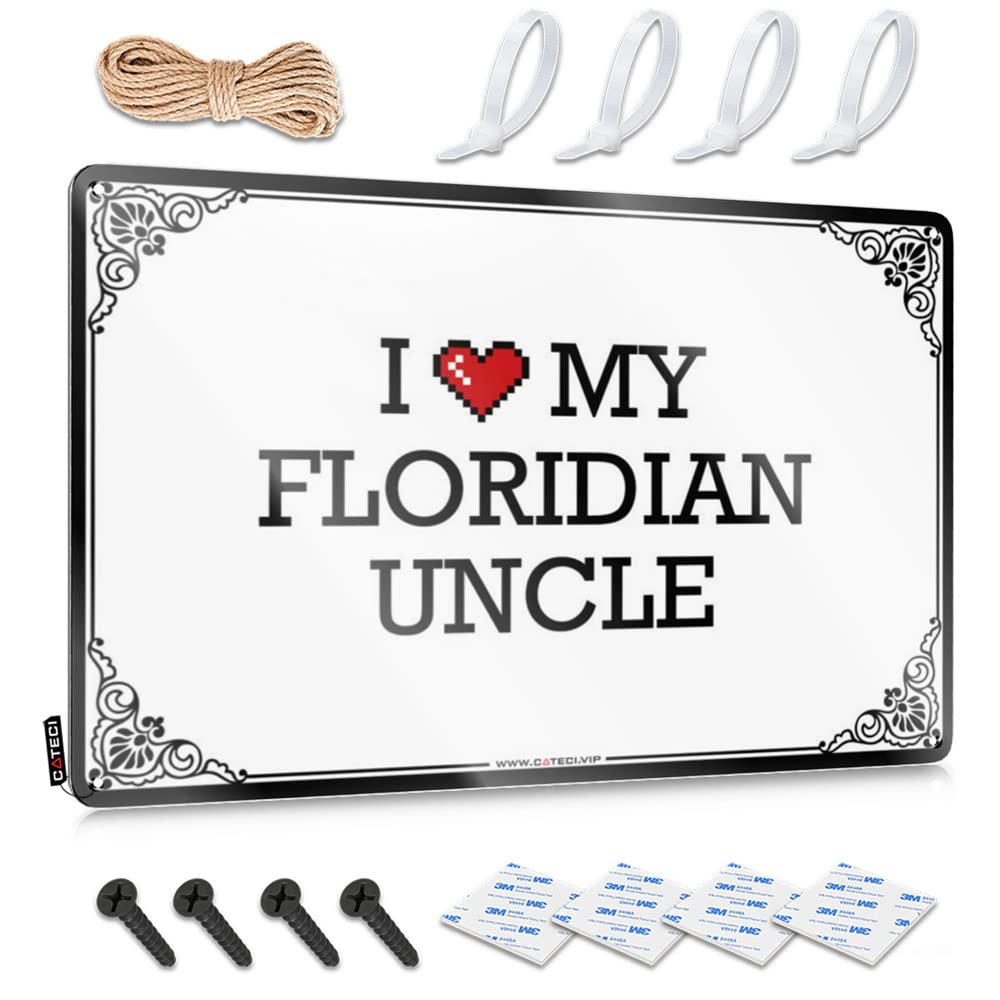 IBWNBBUSN Man Cave Signs And Decor I Love My Floridian Uncle Tin Sign Small Sign Tin Signs For Bar(30X40CM)