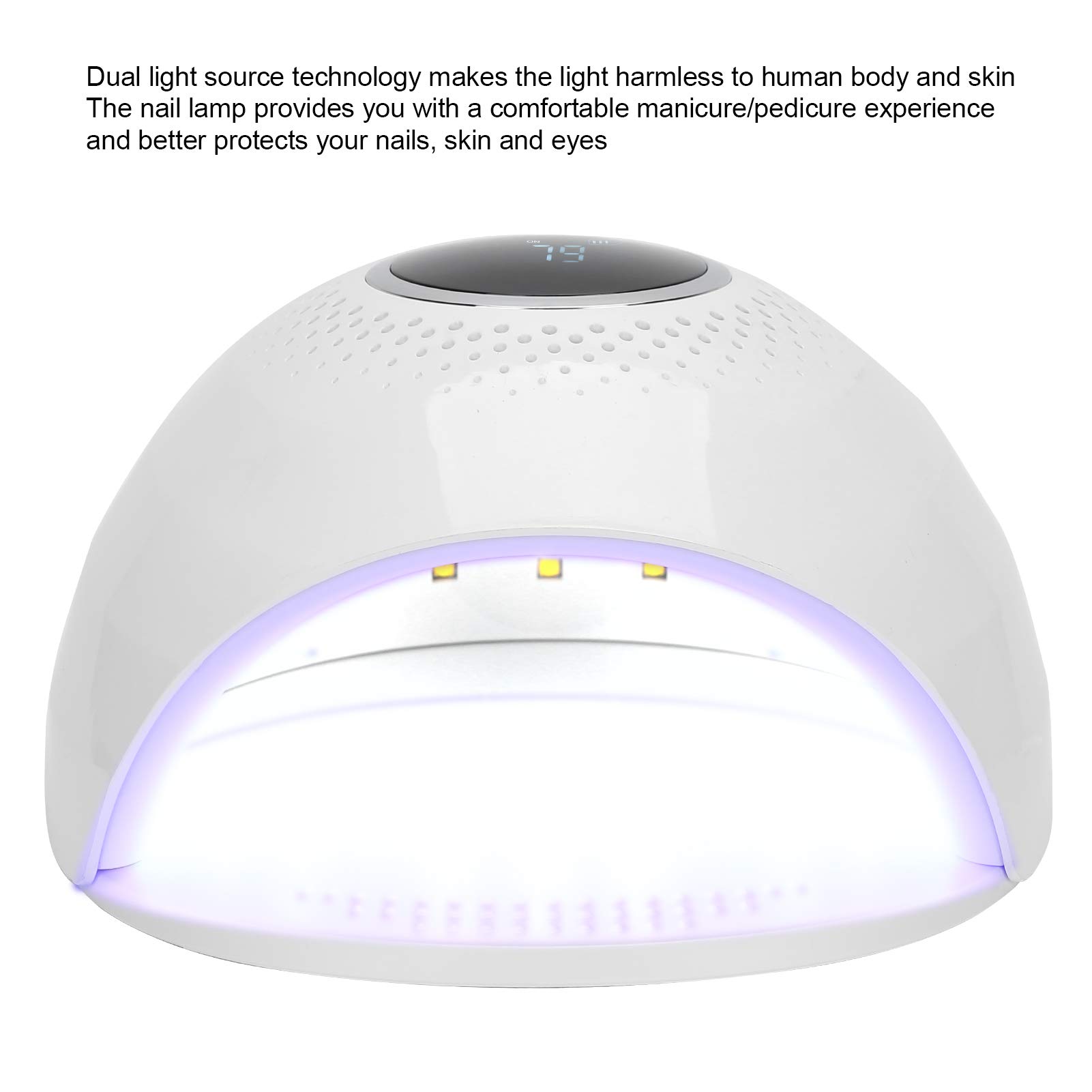 Lampe LED pour Ongles, 84 W Rechargeable LED UV pour Sèche-Ongles, Machine de Polymérisation des Ongles en Gel avec Paramètres de Minuterie 30 60 120 S, Plaque de Base Magnétique
