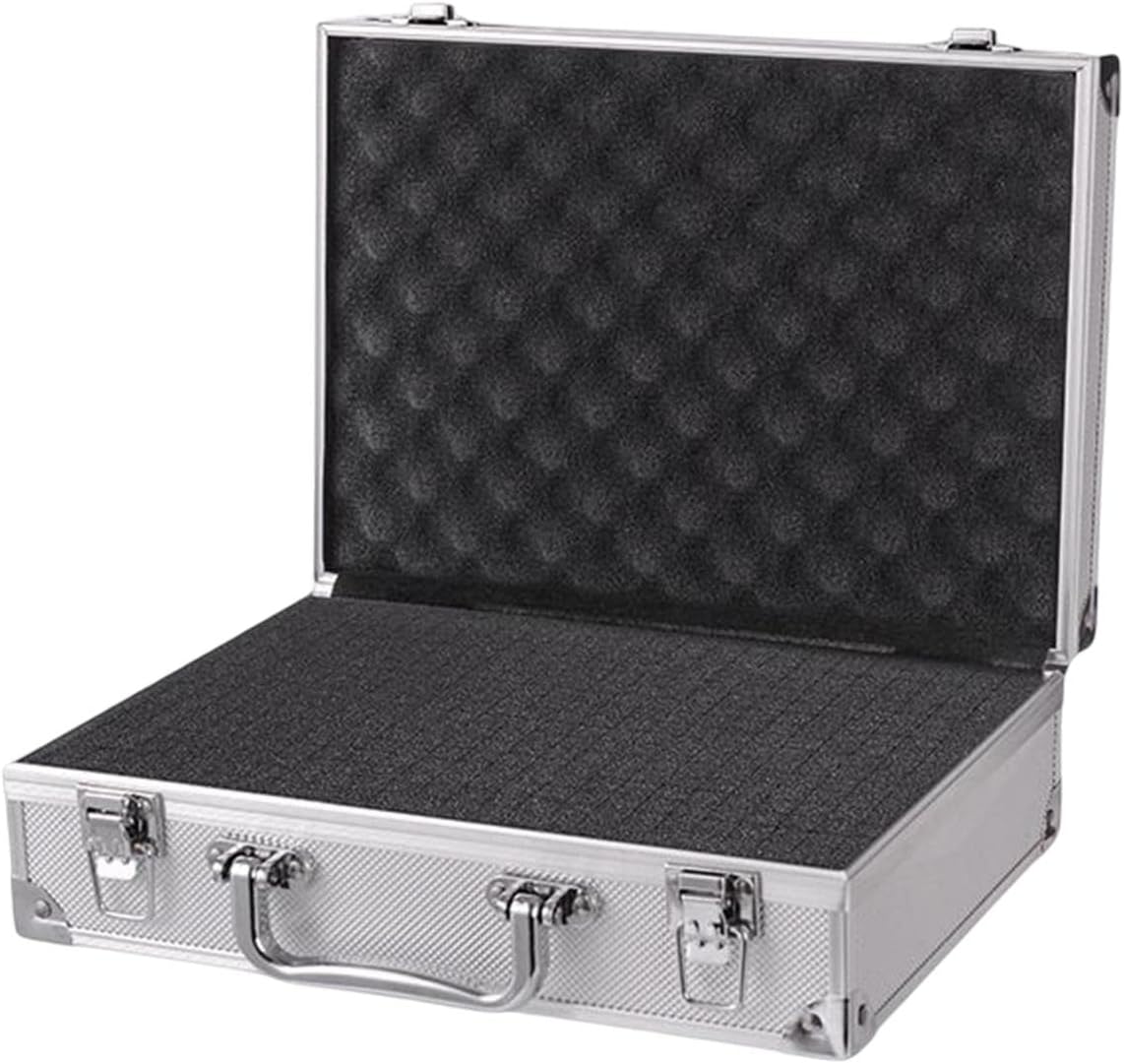 bnfBNF® Aluminum Alloy Carrying Case Lightweight Waterproof Briefcase Multipurpose Siliver Small Buckle