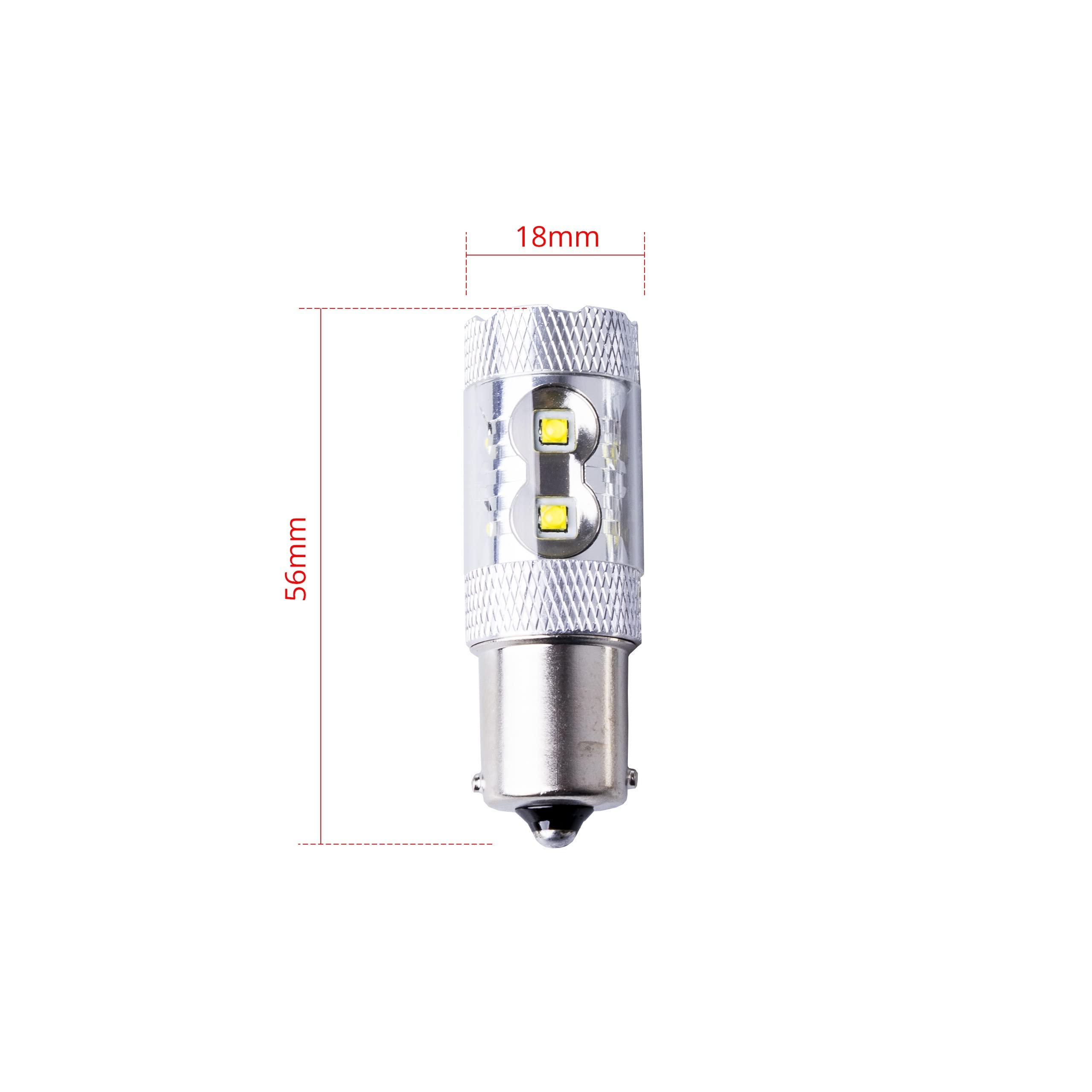 EinParts P21W LED Lampadine 6000K (Bianco) 12V per Auto 10 x CREE XT-E LED, BA15S