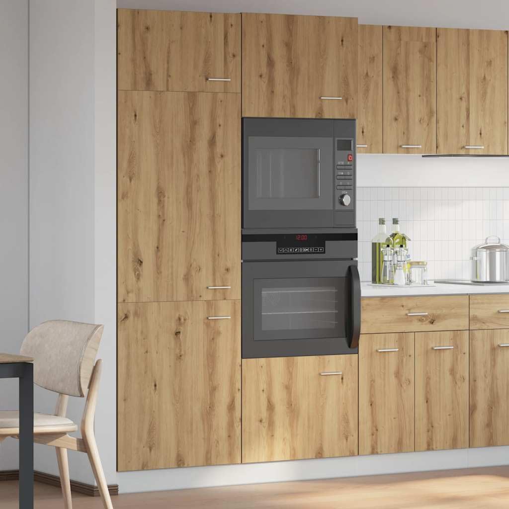 Willood Mueble frigorífico Madera ingeniería Roble Artisan 60x57x207 cm