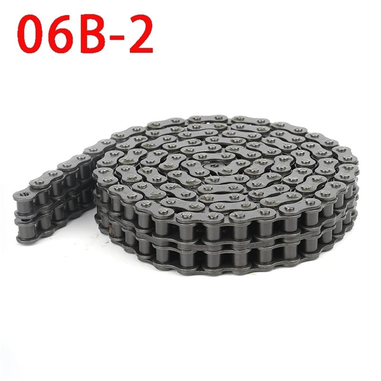 Rollenkette Aus Kohlenstoffstahl 1 STÜCK,5 m 45# Stahl Short Pitch Doppelreihen Rollenkette Industrielle Getriebeantriebsketten 06B-2 for Maschinen und Geräte