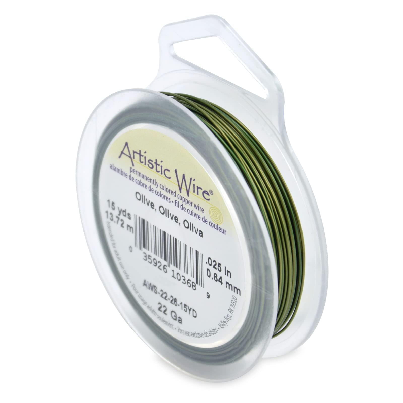 Beadalon 15-Yards Artistic 22-Gauge Wire, Olive
