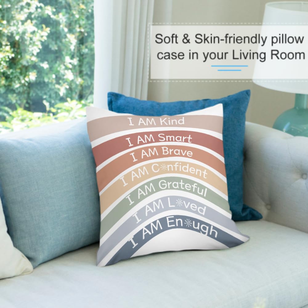 HONLUNG Boho-Kissenbezüge 45,7x45,7 Cm – Flanell, Beruhigende Designs, Für Klassenzimmer & Zuhause