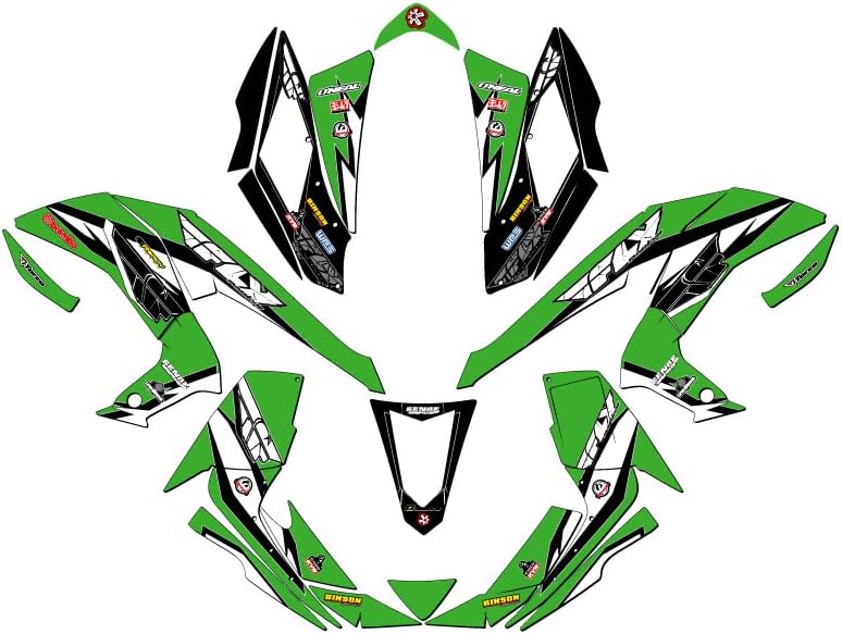 All Years KFX 450R 13 Fly Black Senge Graphics Kit Compatible with Kawasaki