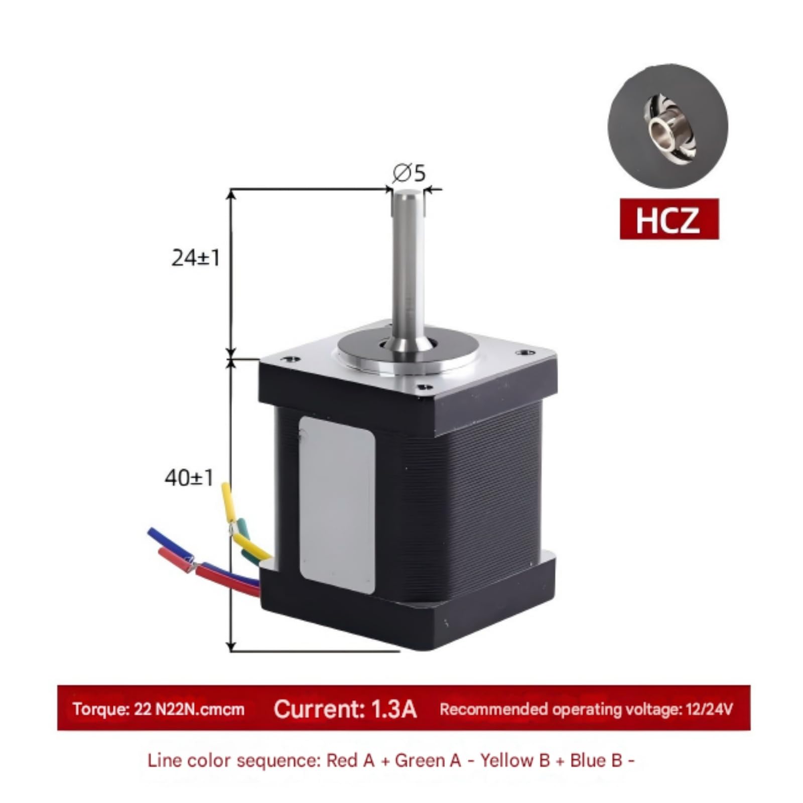 1.3A 22N.cm 4 lleva el motor paso a Nema14 piezas de impresión 3D,8 grados con agujero magnético HCZ la base con una respuesta rápida