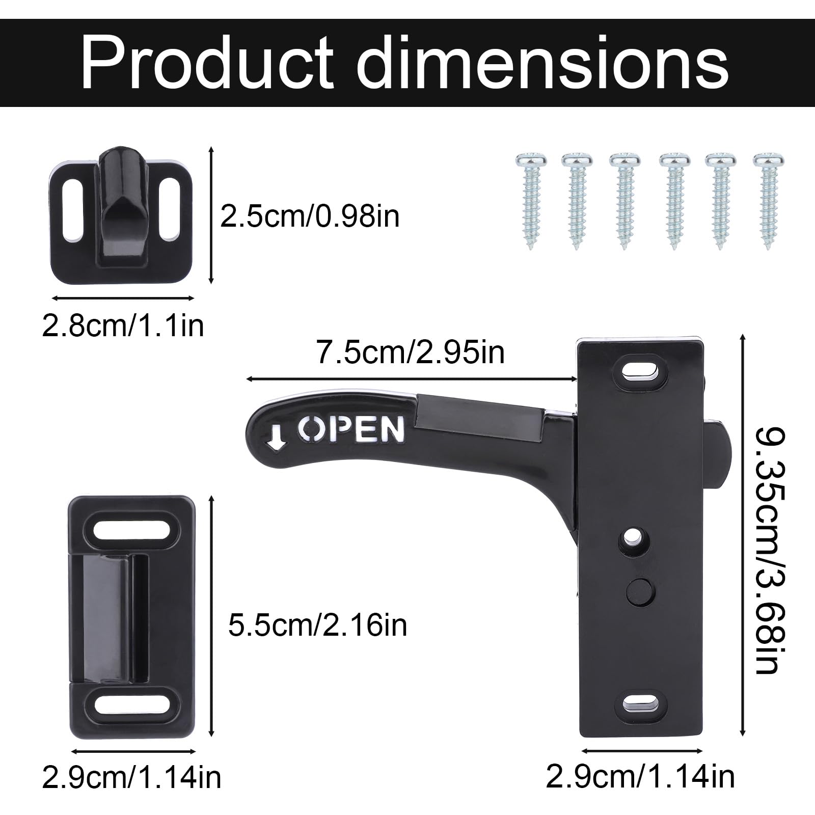 BOXOB RV Screen Door Latch Hand Handle Kit (Left Side) - Image 2