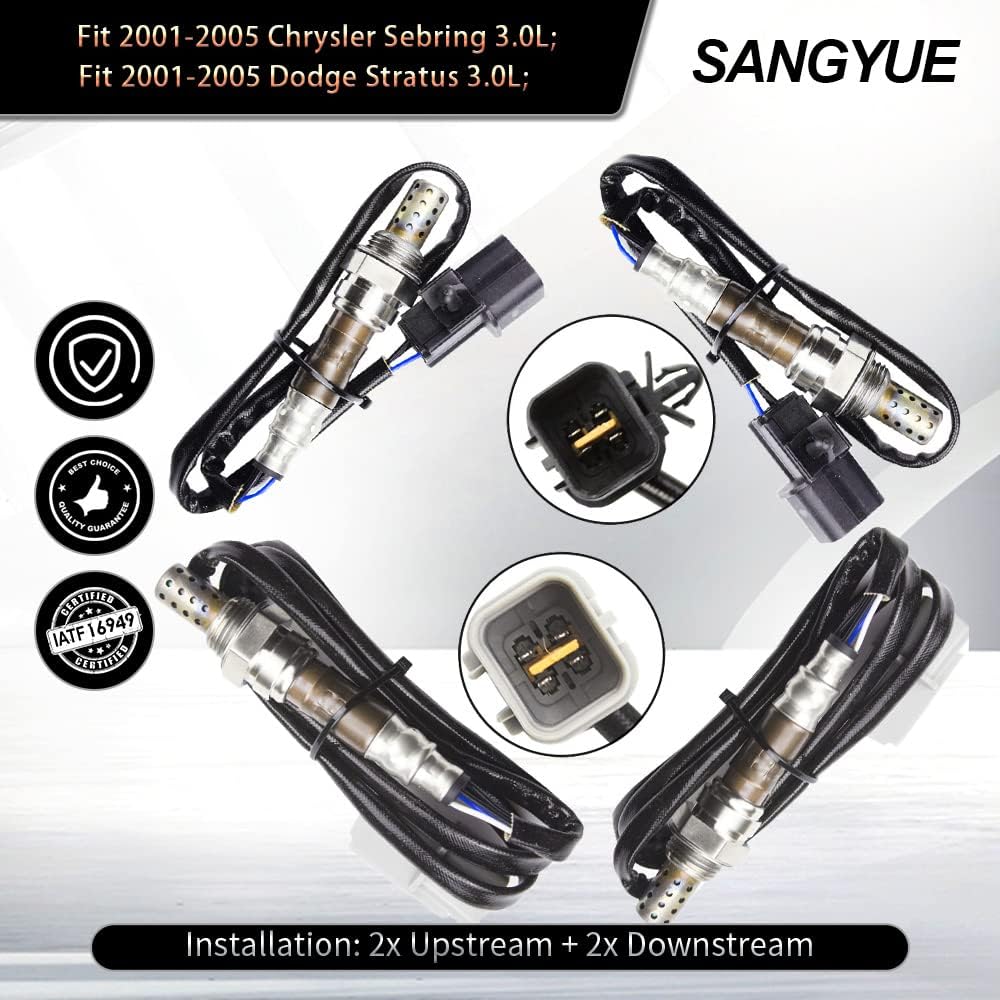 4 Oxygen Sensor for 2001 2002 2003 2004 2005 Mitsubishi Eclipse Dodge Stratus Chrysler Sebring 3.0L Upstream + Downstream
