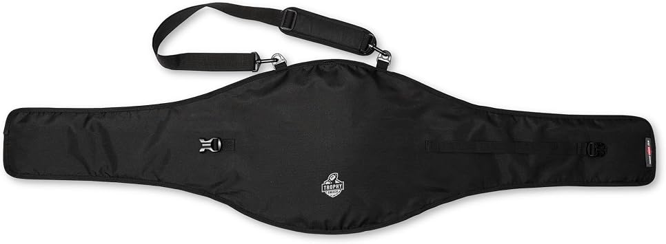 TrophySmack Premium Championship Belt Carrying Case | Padded Travel Bag with Shoulder Strap | Universal Fit for Replica, Boxing, MMA & Fantasy Football Titles | Heavy-Duty Nylon & Micro-Suede Lining