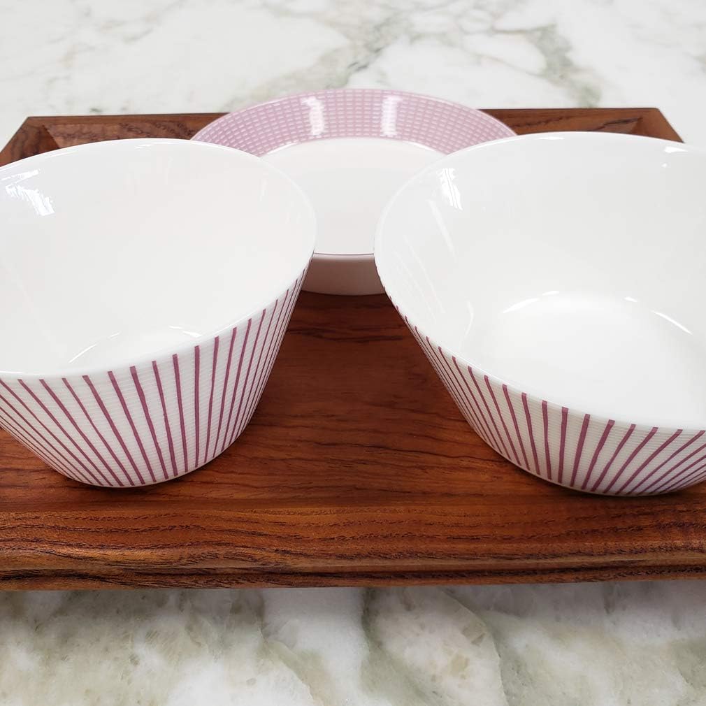 Hankook Chinaware Korean Fine Bone China [Cozy Pink] 6-Piece Gift Set, Dinnerware, Dojagi, bowls, Service for 2