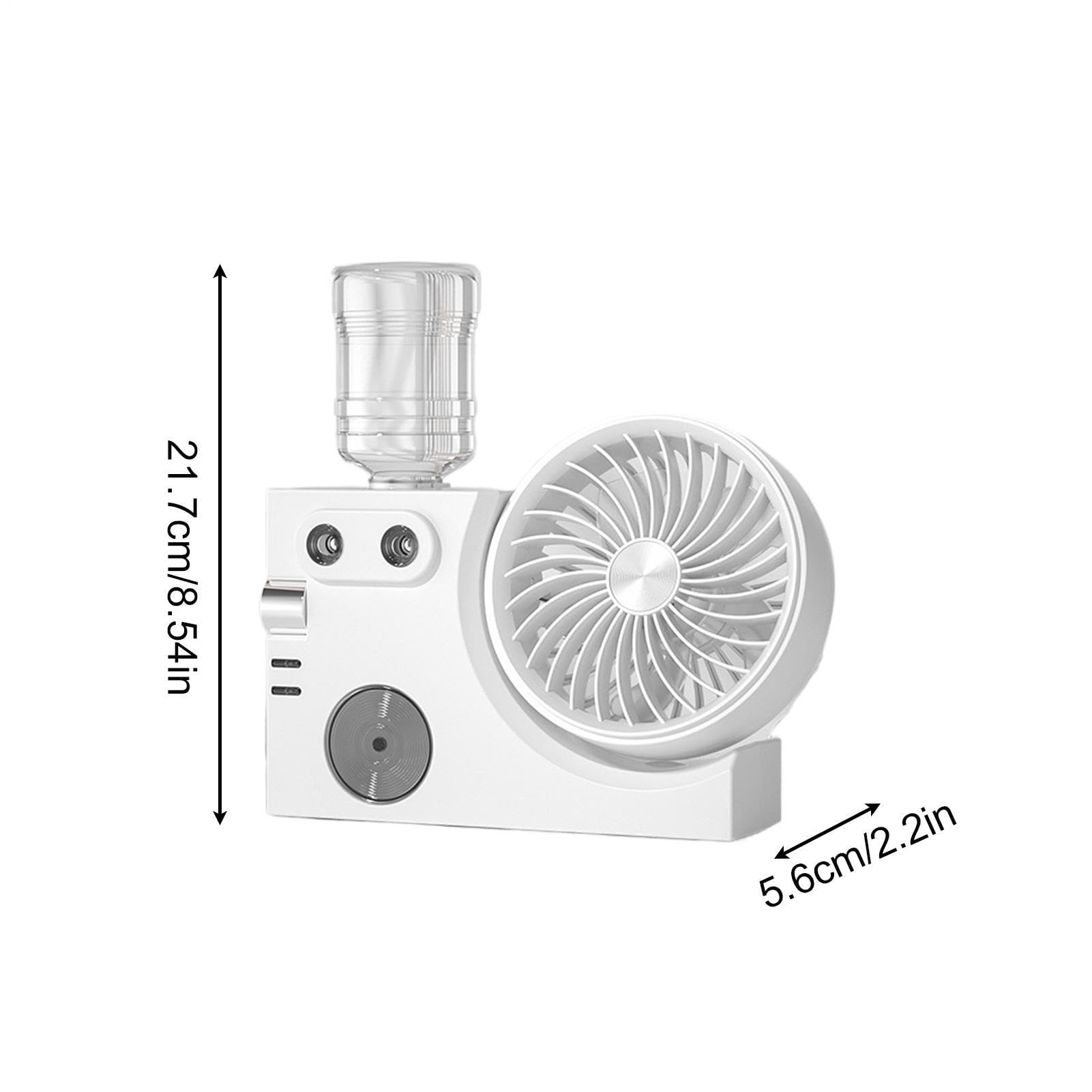 Ventilateur avec Fonction Brumisation Refroidisseur Rechargeable par USB | Ventilateur Brumisant Portatif pour Chambre à Coucher Dortoir Bureau Estival Maison Intérieur Bureau