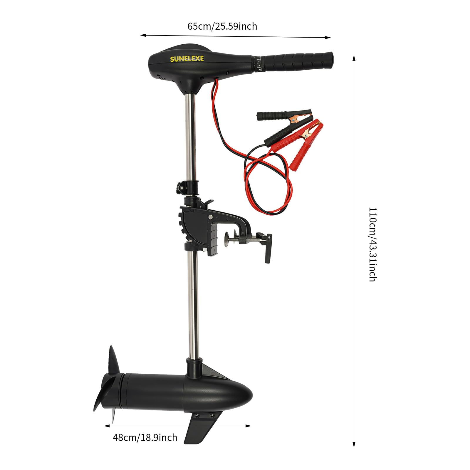 Moteur hors-bord extensible 12 V 58 lbs Moteur électrique puissant pour kayaks et bateaux, jusqu'à 500 kg