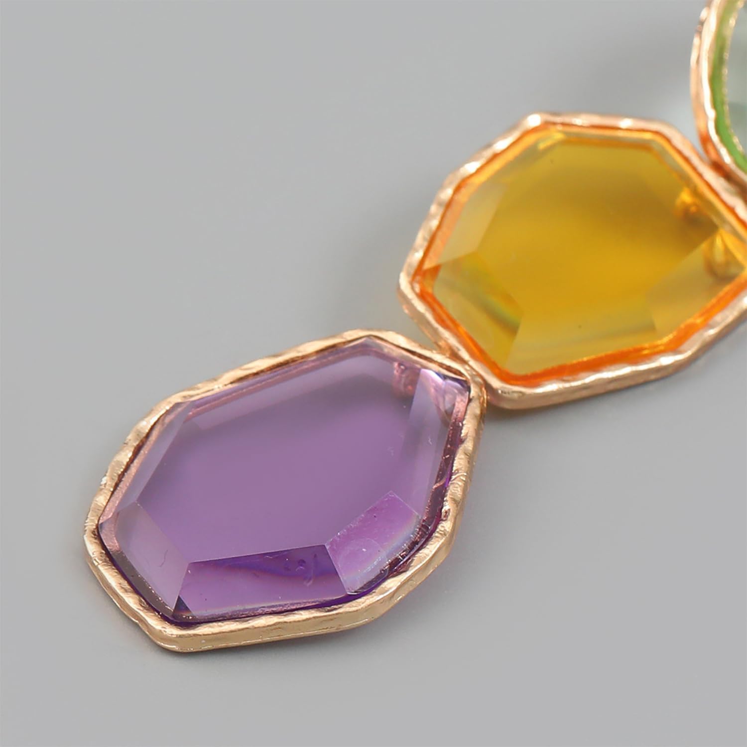Vintage Colorful Transparent Geometric Resin Crystal Gemstone Statement Large Earrings for Women Jewelry - Image 6