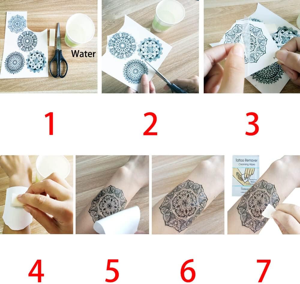 GLARYYEARS 10セット 動物 一時的な顔 タトゥーステッカーセット 水転写 パンダ 鹿 キリン キツネ トラ フローラル