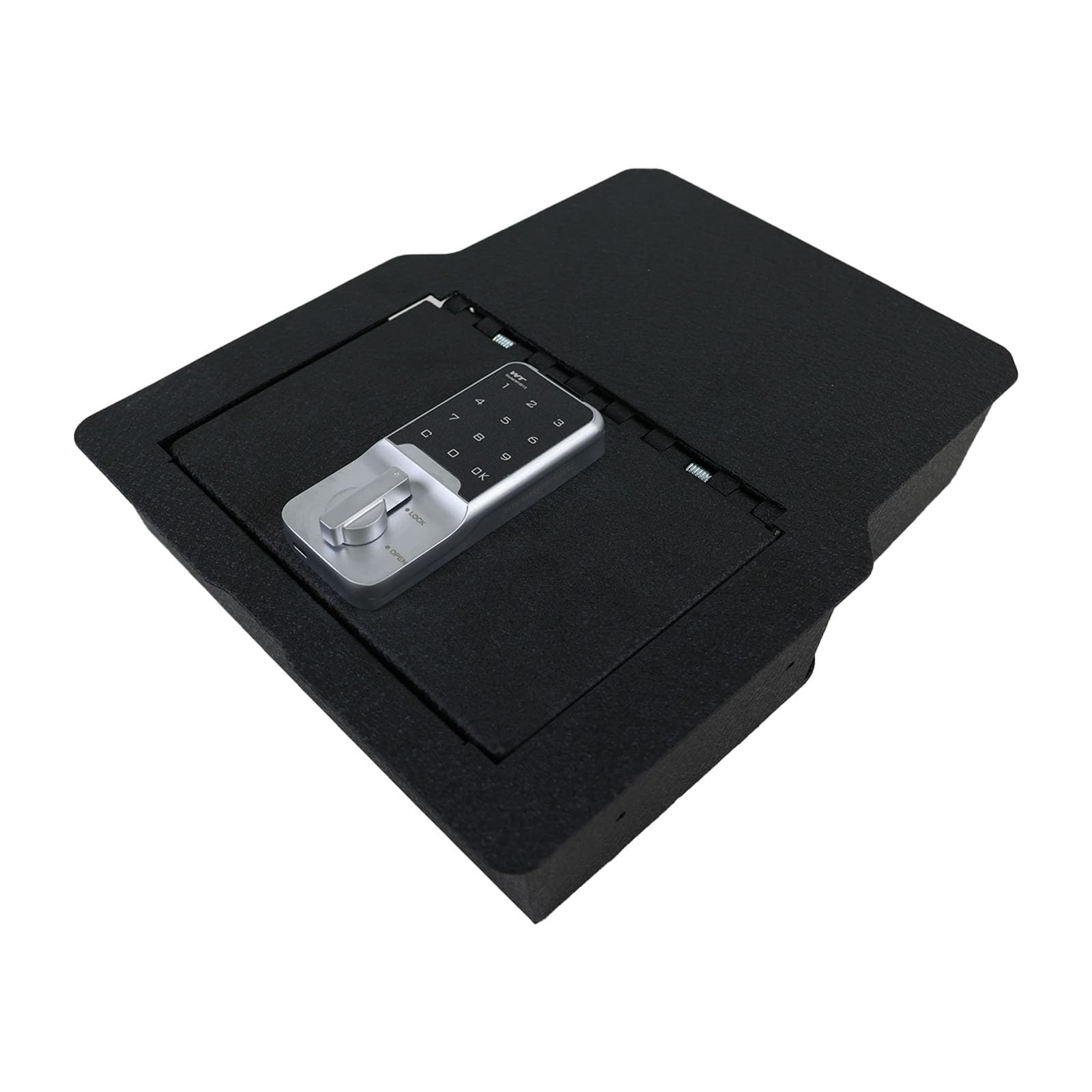 WASAIUnderseat Center Console Gun Safe - Console Gun Vault Compatible with Dodge Ram 1500/2500/3500 2020-2024, High Security Armrest Lock Box with Electronic Keypad Lock