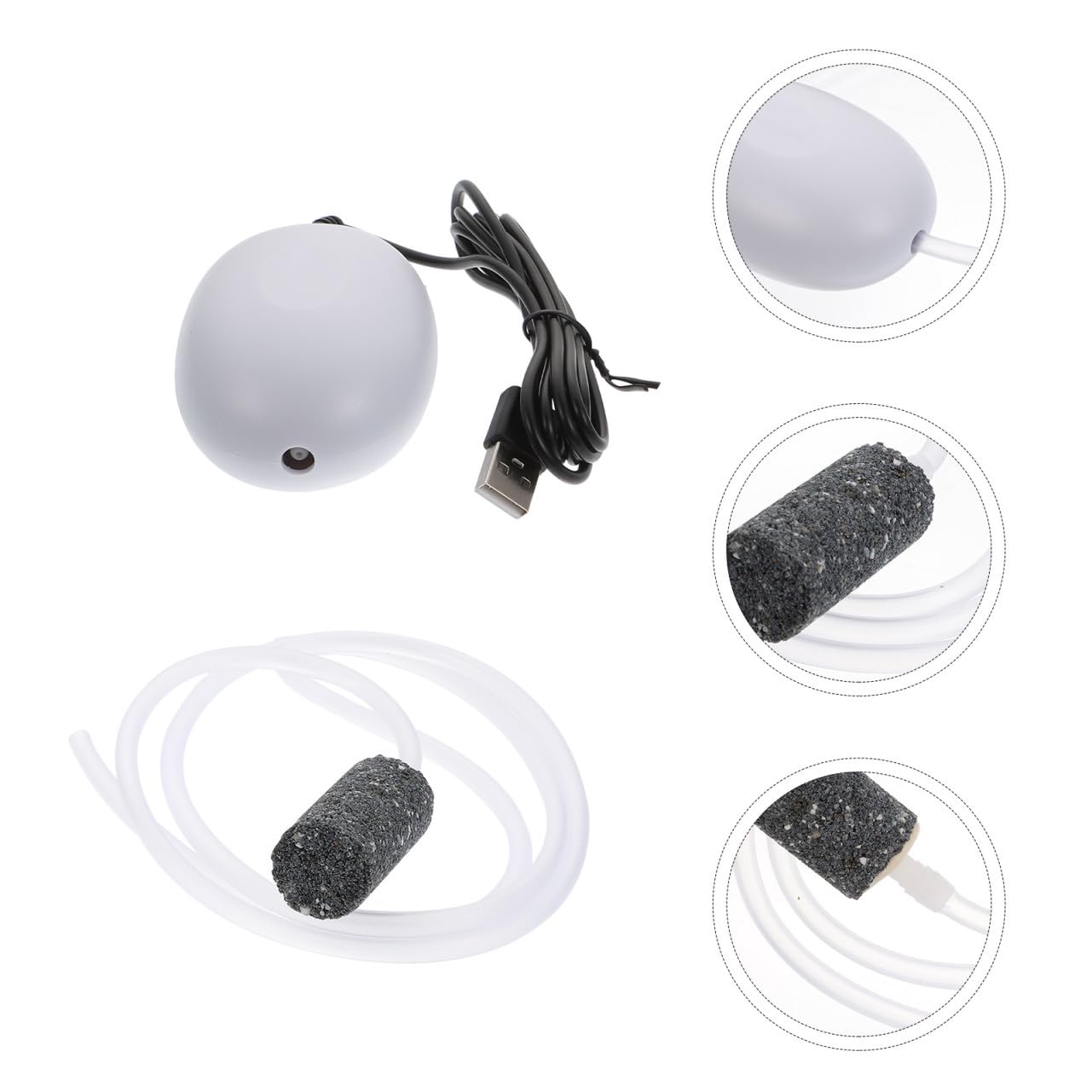 Sosoport Bomba de oxigeno USB Bomba de Aire USB para pecera Bomba de Aire para pecera Auto Aireador de Bomba de Aire del Tanque de Peces de Accesorio para AbS