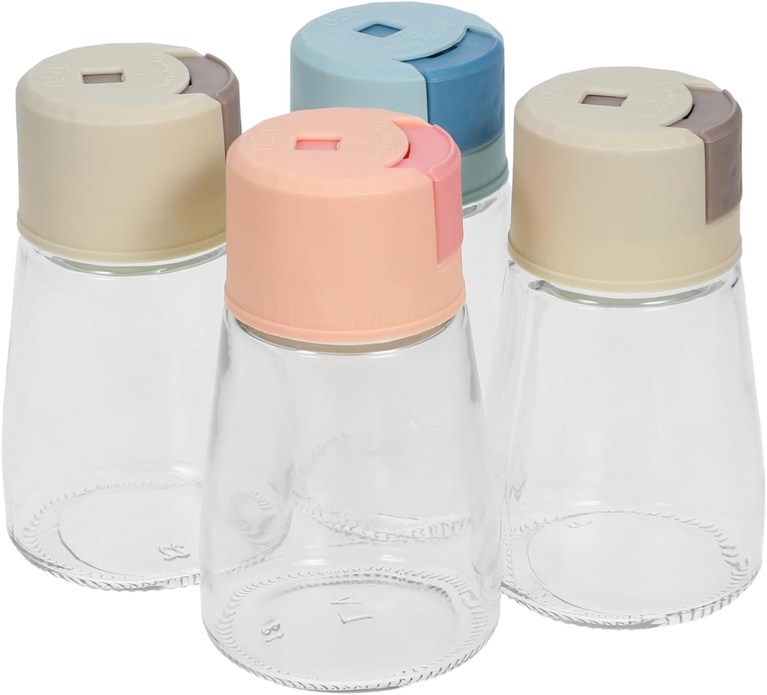 Cabilock 4pcs Shaped Spice Bottles Easy Dispensing Seasoning Containers for Home Kitchen Restaurant and Dining for Salt Pepper and Other Seasonings