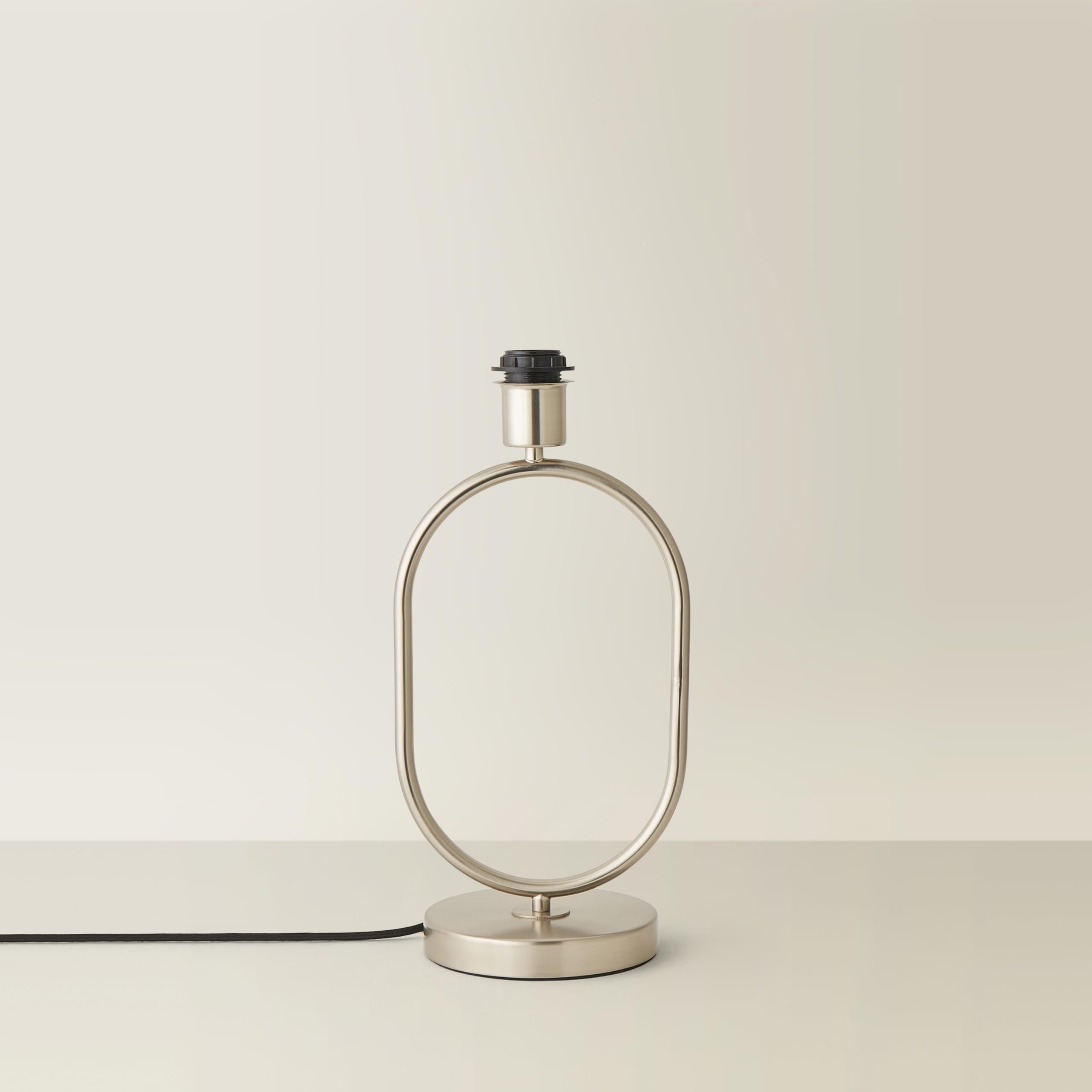 ValueLights | Antonia Brushed Chrome Metal Oval Stem Table Lamp Base | Table Lamps, Home Décor & Improvement Essential