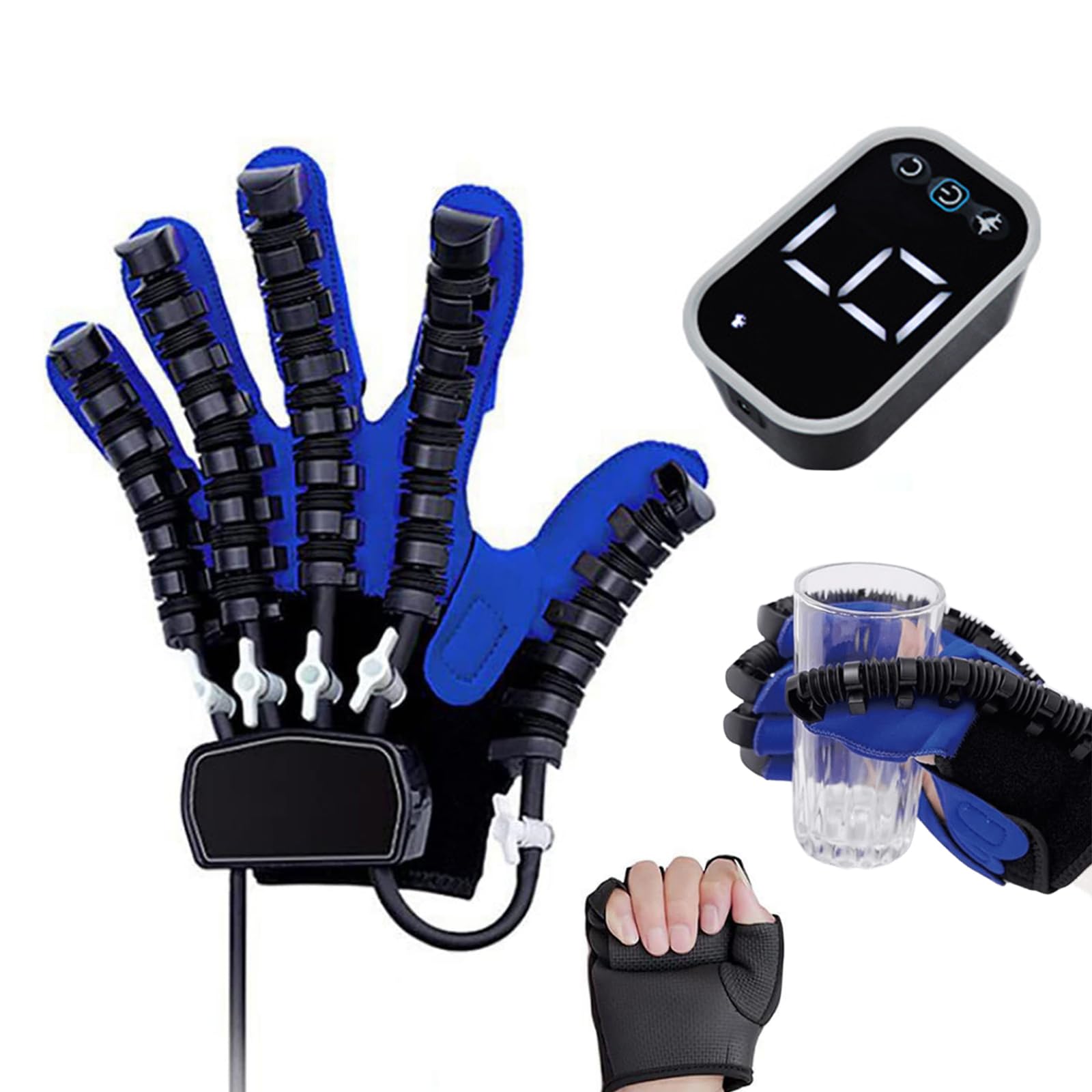 Mlkhesy Advanced Rehabilitation Robot Gloves, Hand Recovery Equipment With Strength Adjustment, Memory Function Rehab Physical Exercise, For Stroke Arthritis, Left Hand