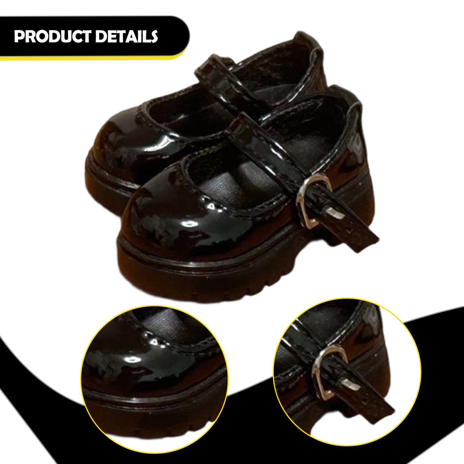 Puppenschuhe Im Maßstab 1:4, Mini Plateauschuhe, Puppenkostüm Accessoires, Foto Requisiten, Schwarz