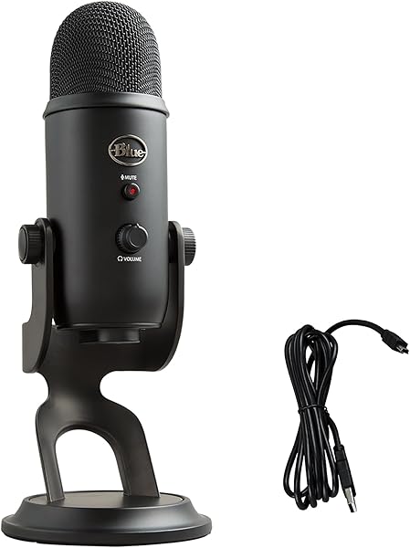 Logitech Creators Blue Yeti USB Microphone for Gaming, Streaming, Podcast, YouTube, Discord, PC, Studio Sound, Plug & Play-Blackout