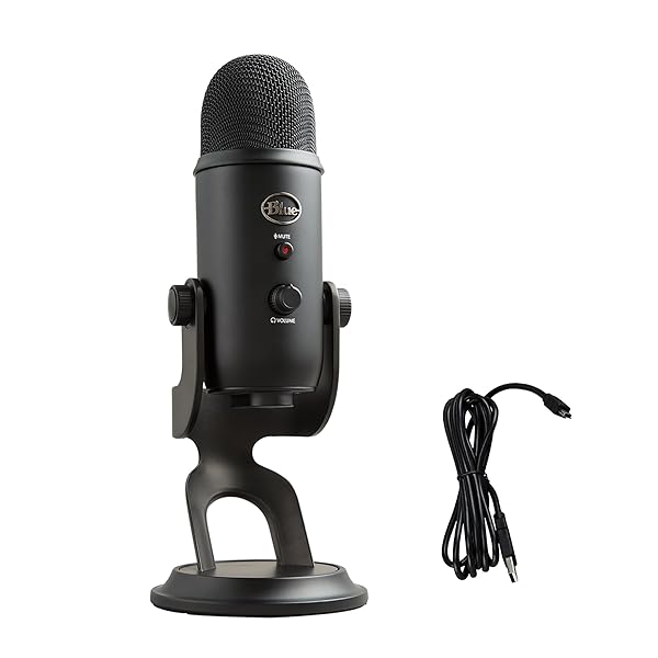 Logitech Creators Blue Yeti USB Microphone for Gaming, Streaming, Podcast, YouTube, Discord, PC, Studio Sound, Plug & Play-White Mist