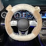 Steering Wheel Cover Adorable Teddy Bear Ear Cozy Universal Fit Adds Fun to Your Car Interior (2)
