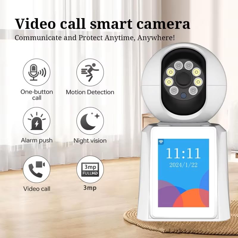 Image of Camate Video Call 3MP (5 /2.4 Ghz Dual Band WiFi) Full HD CCTV Camera, Two Way Audio & Video Talk, Motion Detection, Color Night Vision, Baby & Pet Monitor, Supports 256GB SD Card