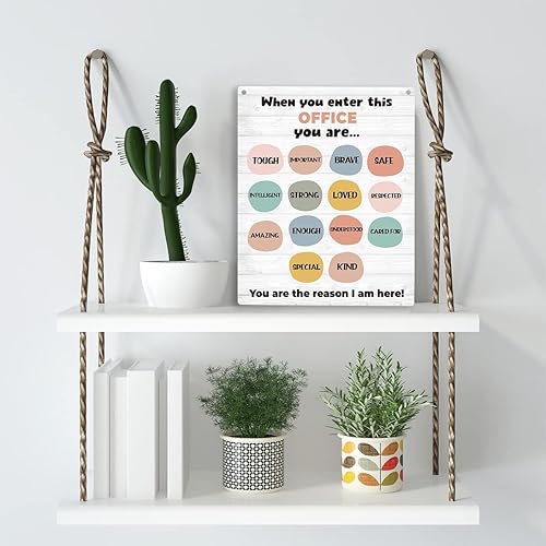 Miniatura 3 de YCYD Letrero colgante de madera moderno y contemporáneo de 8 x 10 pulgadas para terapia, oficina, para aula, hogar, oficina