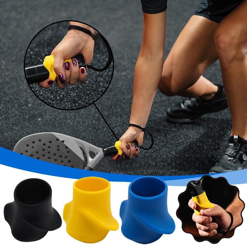 Correttore per impugnatura della racchetta da tennis, in silicone antiscivolo, supporto per allenamento altalena, copertura ergonomica per racchetta da tennis, protezione contro l'affaticamento del