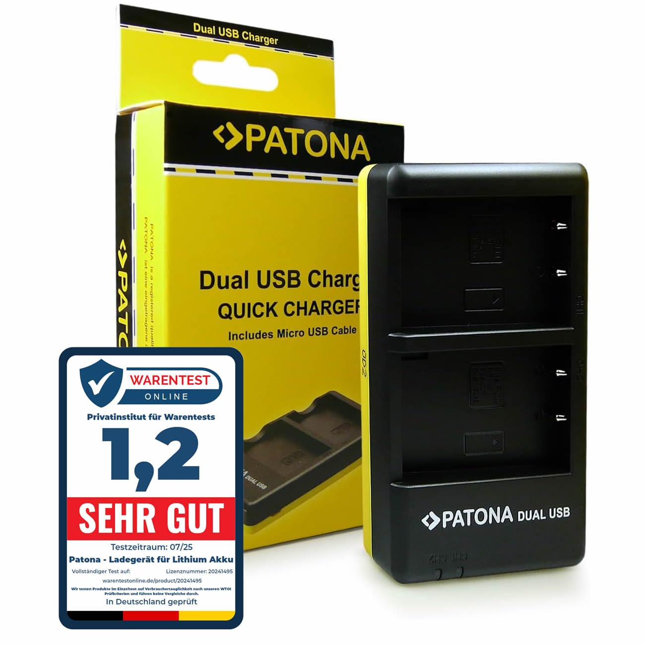 PATONA 1948 Dual Ładowarka USB do akumulatora Olympus BLS-5 BLS-50 BLS-1 | Kompaktowa ładowarka podróżna do E-450, OMD E-M10, Stylus 1, E-PL5, E-PL6, E-PL7, E-PL8, E-PL9, E-PL10