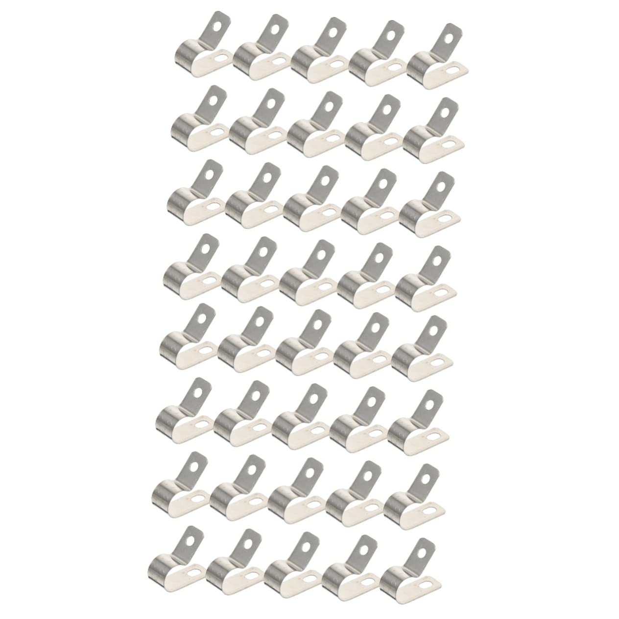 40 Pcs R Type Cable Clamp Fasteners Cable Organizers and Fixator Buckles for Wire Management, Silverx2pcs, 2.5X2.5CMx2pcs