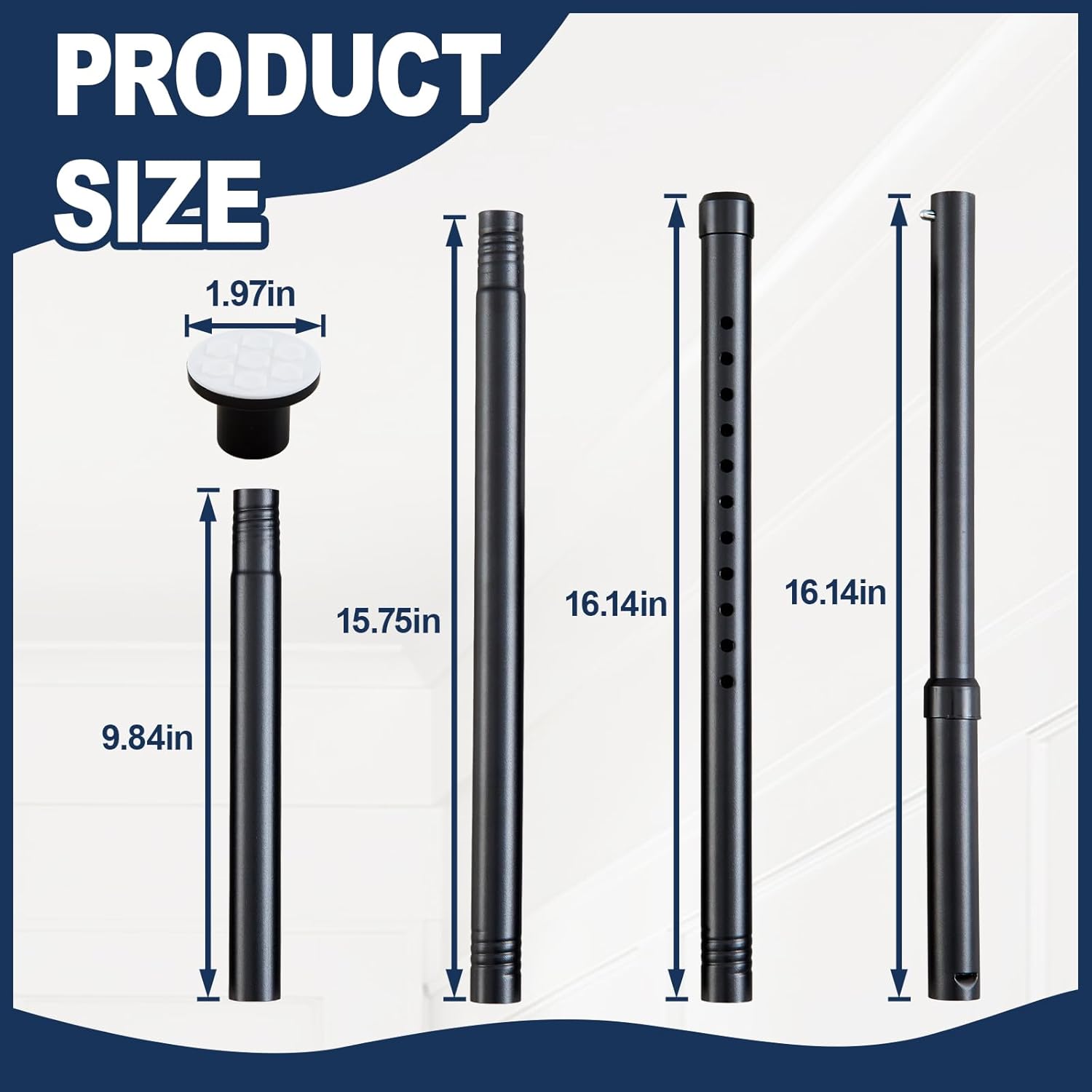 Geelin 10 ft Dust Barrier Poles, 4 Pack Zipper Retractable Steel Walls Telescoping Poles Construction Temporary Dust Containment Barrier System for Interior Remodeling, Isolation Work and Renovation