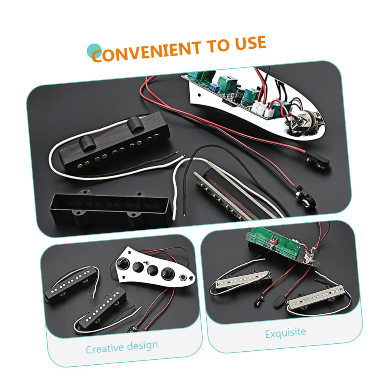 Set di Pickup per Basso Jb a 5 Corde, Humbucker Delicato, Ferro Argentato, Parti Semplici per Basso Elettrico, Facile da Usare