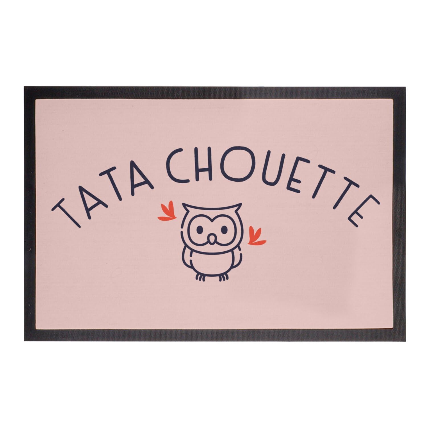 Paillasson rose chouette tapis entrée mignon animal 75x50cm