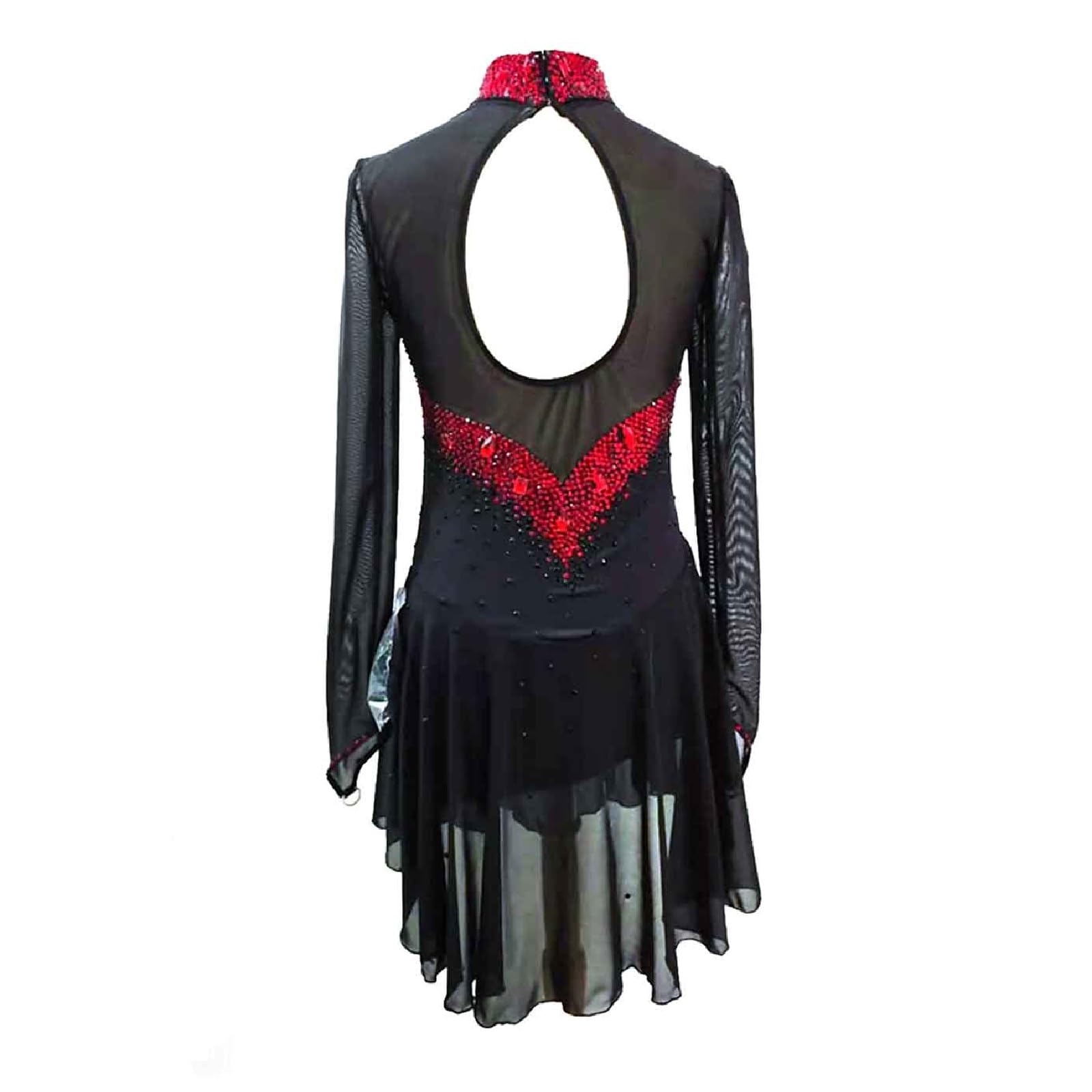 Eiskunstlaufkleid For Damen, Langärmelig, Rückenfrei, Tanzbekleidung, Rhythmischer Wettbewerb, Künstlerische Kostüme