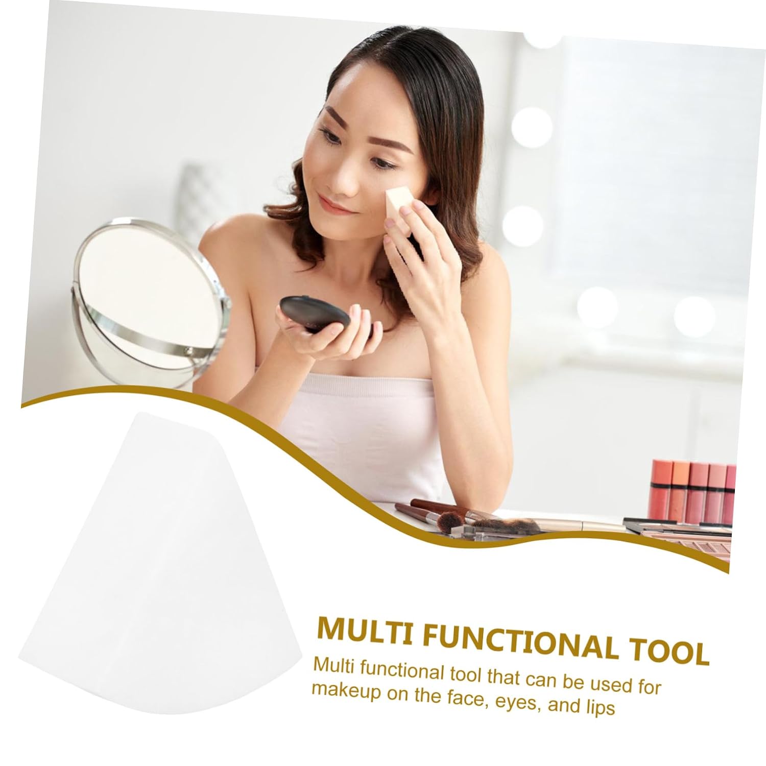 Mikinona 12pcs Triangle Makeup Puff Soft Gentle Powder for Foundation Setting Powder Dual-use for Wet Dry Makeup Skin-friendly Material for Skin Types